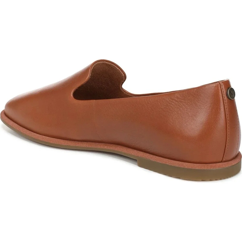 Vionic Willa Flat 2.0 Sz 9.5 Slip On Tan Leather Preppy Chic $140